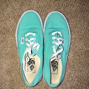Women’s 6.5, men’s 5 teal vans- worn once
